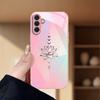 Pink metallic paint glass phone case suitable for Samsung Galaxy S26 S25 S24 S23 S22 S20 FE Ultra Plus anti drop back cover