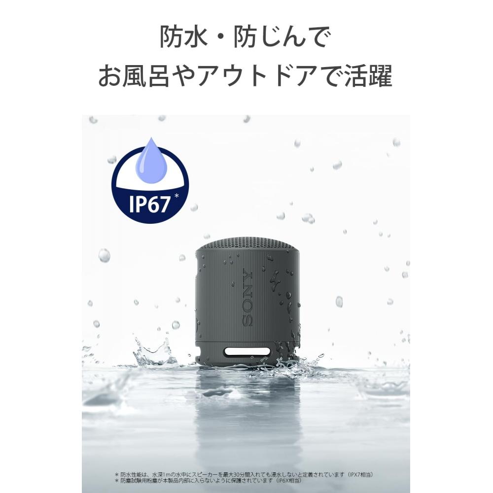 Sony Wireless Speaker SRS-XB100: Clear and Deep Bass playbackWaterproof and Dustproof