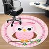 1pc Pink Owl Chair Carpet for Office, Non-slip, Soft and Durable Leisure Rug, Perfect for Office, Living Room yy251103110