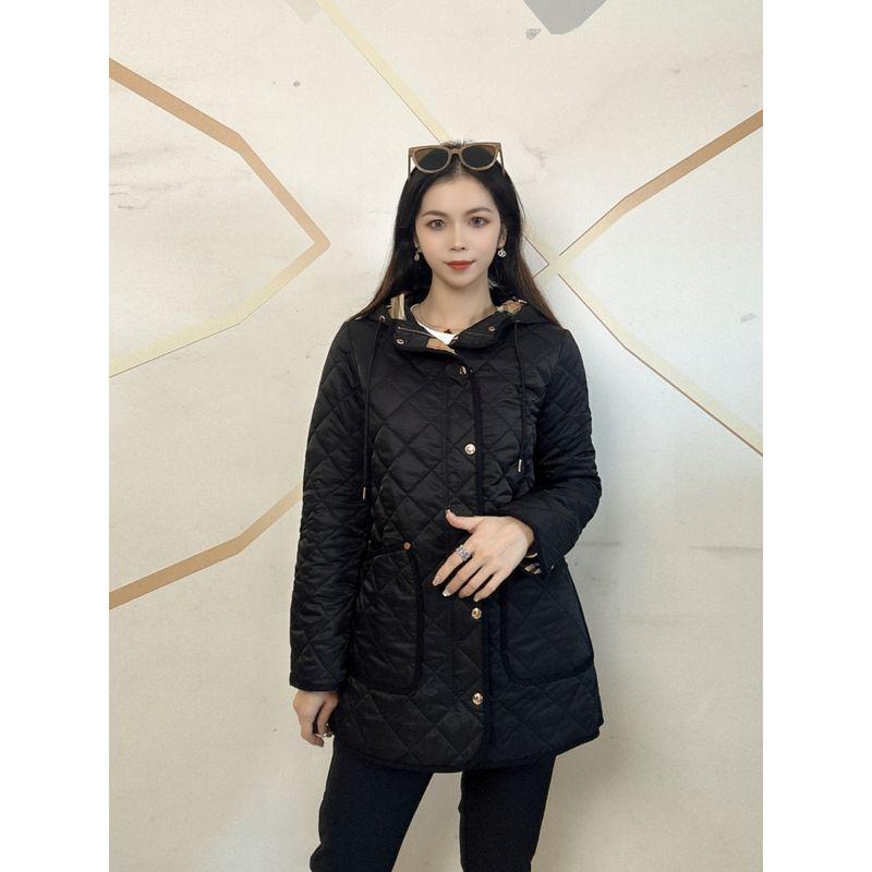 

Прибытие Женское хлопковое пальто с подкладкой Стеганая парчовая куртка Повседневная универсальная модная куртка-пальто с капюшоном средней длины Длинная длина Длинные рукава Хлопковая куртка Black 2XL