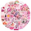 200 Color Mix and Match Pink Stickers New Cartoon Cute Pink Fresh Stickers