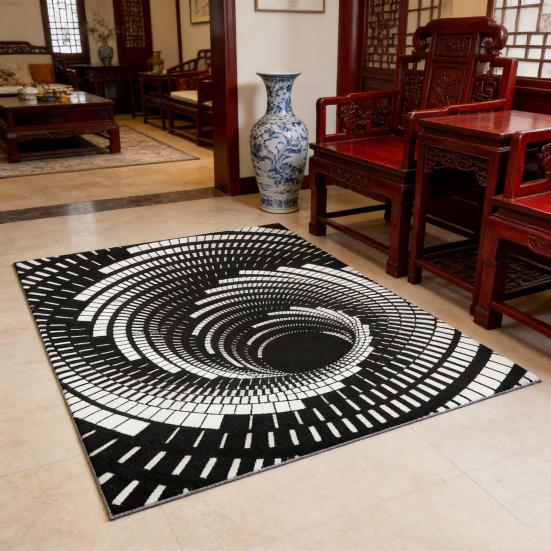 3D Optical Illusion Floor Mat Non-Slip Stable Design Water Absorbent Floor MatStunning Burrow Visual Effect Rug Living Room Bedroom Decor