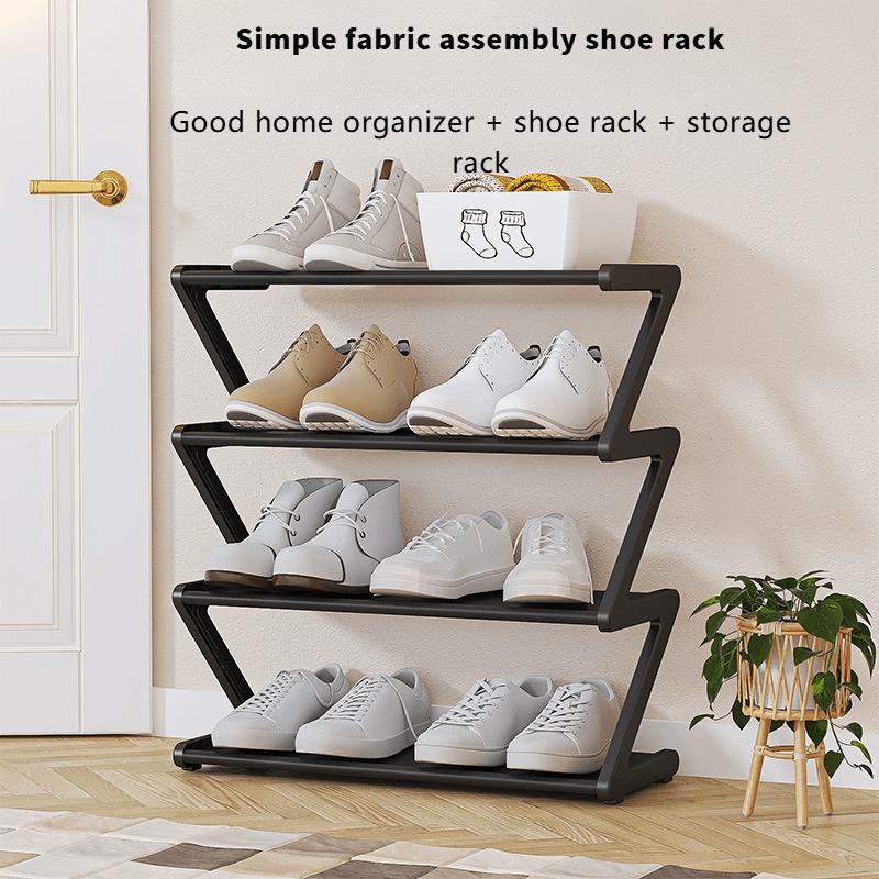 1pc 4-Tier Z-Shaped Shoe Rack - Easy Assembly Multi-Purpose Floor Standing Organizer for Home, Dorm, Entryway - Shoe Storage Organizer