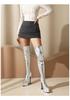 Women's Stretchy Slimming Gold/Silver Super High Heel Platform Over-the-Knee Boots for Runway Show