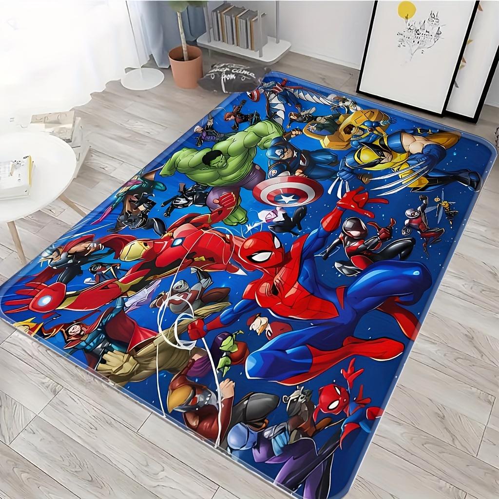 1 Marvel character printed large area Mat, cartoon anime print door mat suitable for living room, bedroom, outdoor balcony, en