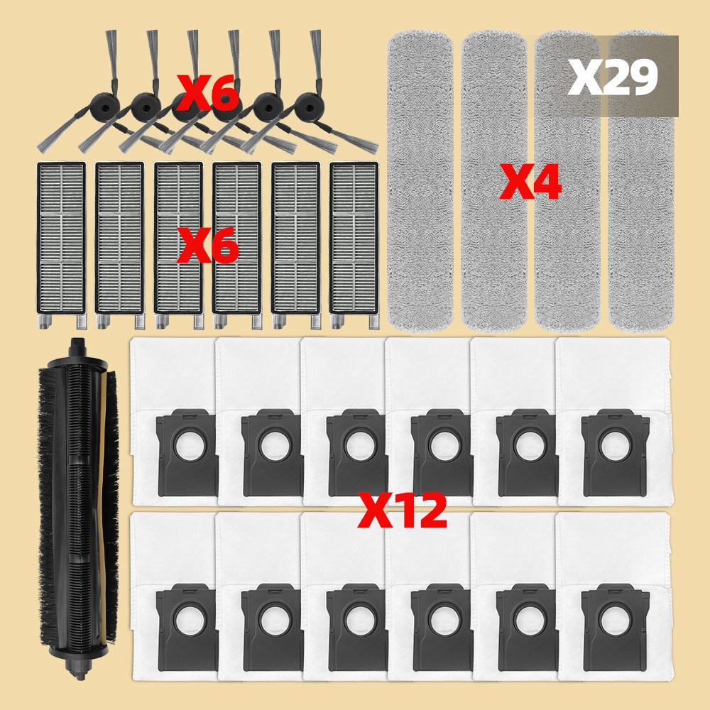 Accessories Compatible For ( MOVA Z50 Ultra ) Robot Vacuum Parts Main Roller Side Brush HEPA Filter Dust Bag Tricut Mop Cloth