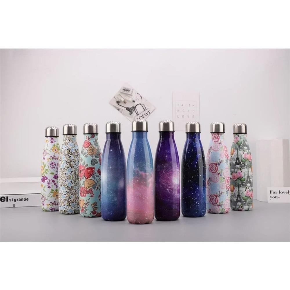 500ml Sportvattenflaska Elektroplätering Cola-mugg 304 Rostfritt Stål Vakuumisolerad Drickartiklar Dricksglas Personlighet