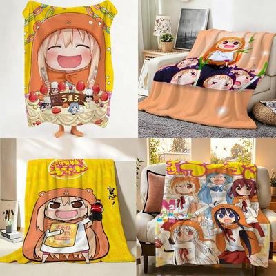 Anime H Himouto! U Umaru C Chan Throw Flannel Throw Blanket Suitable for Sofa Living Room Bedroom