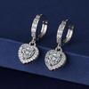 925 Sterling Silver Earrings AAAAA Zircon Heart Shaped Pendant Earrings for Women Elegant Birthday Wedding Party Jewelry Gift