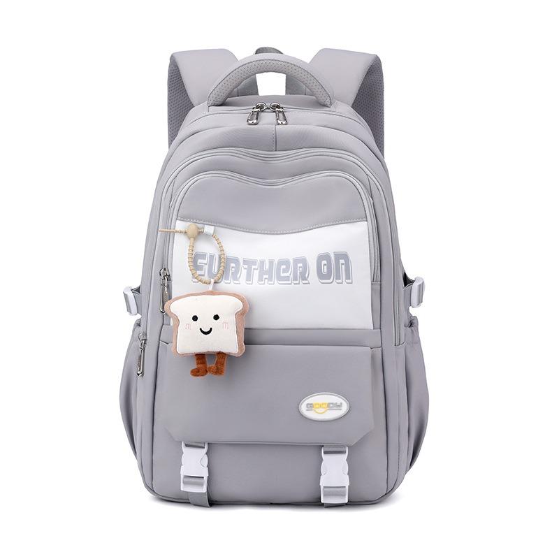 

2025 Summer New Large Capacity 3 Layer Zipper Schoolbags Unisex Junior High School Students Backpack High Quality Nylon Waterproof Book Bag Grades 5-6 серый