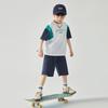Boys' Geometric Color-block T-shirt & Shorts Sport Set