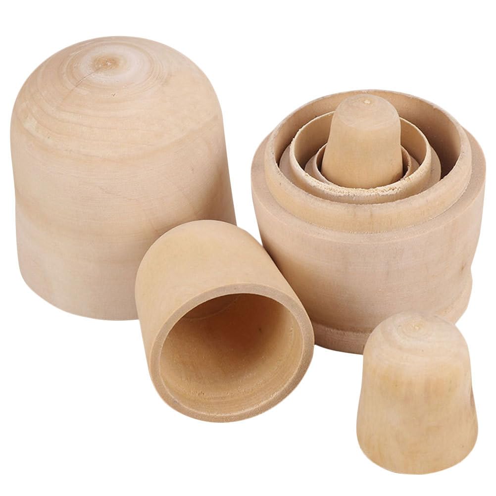 OSALADI Unpainted White Wood Matryoshka Set of Russian Traditional Craft Unfinished Nesting Wooden Dolls, 5, 110mm, Kit, Dolls, Kit, Ornament,