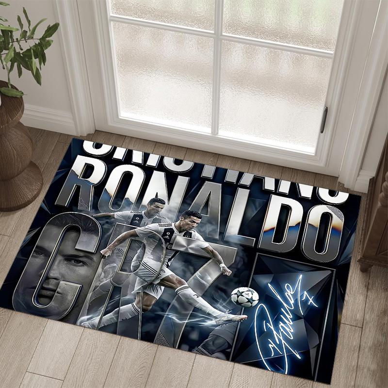 Tappeto in Cristallo Velluto Design Cristiano Ronaldo Accogliente Non?Tappeto Stampato Antiscivolo per Camera da Letto Soggiorno Ingresso