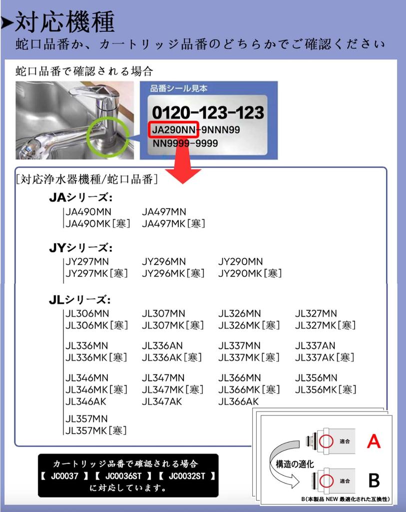 Compatible with JC0032ST Water Purifier Type 16 Cartridge, High-Performance [Removes Substances] (1 Cartridge)
