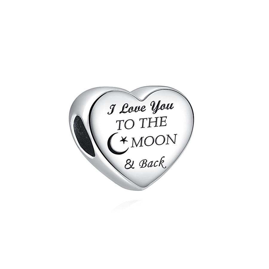 Copper Metal Heart, Father, Mother, Wife, Sisters, Brother Bead Components Ideal Designed For Authentic Original Bracelet High Quality Fine Jewelry