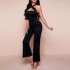Women's Summer Strapless Backless Slim Cross Strap Jumpsuit