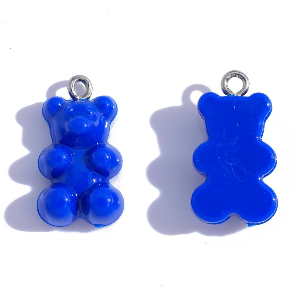 Colorful Transparent Bear Resin Pendant for DIY Jewelry and Keychains