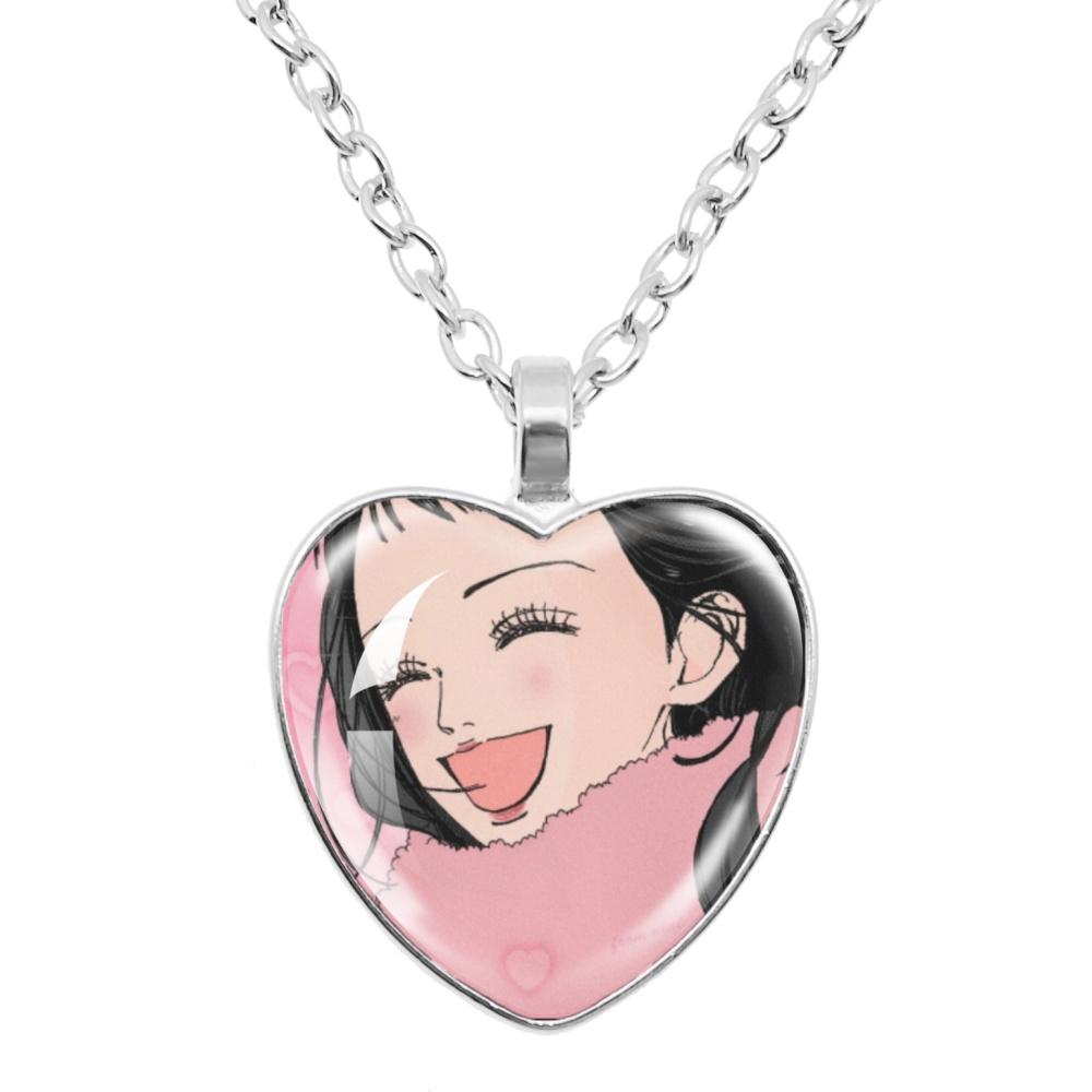 Paradise Kiss Anime Necklace Yukari Hayasaka Miwako Sakurada Glass Heart Shape Pendant Necklace Charm Jewelry Friend Gift