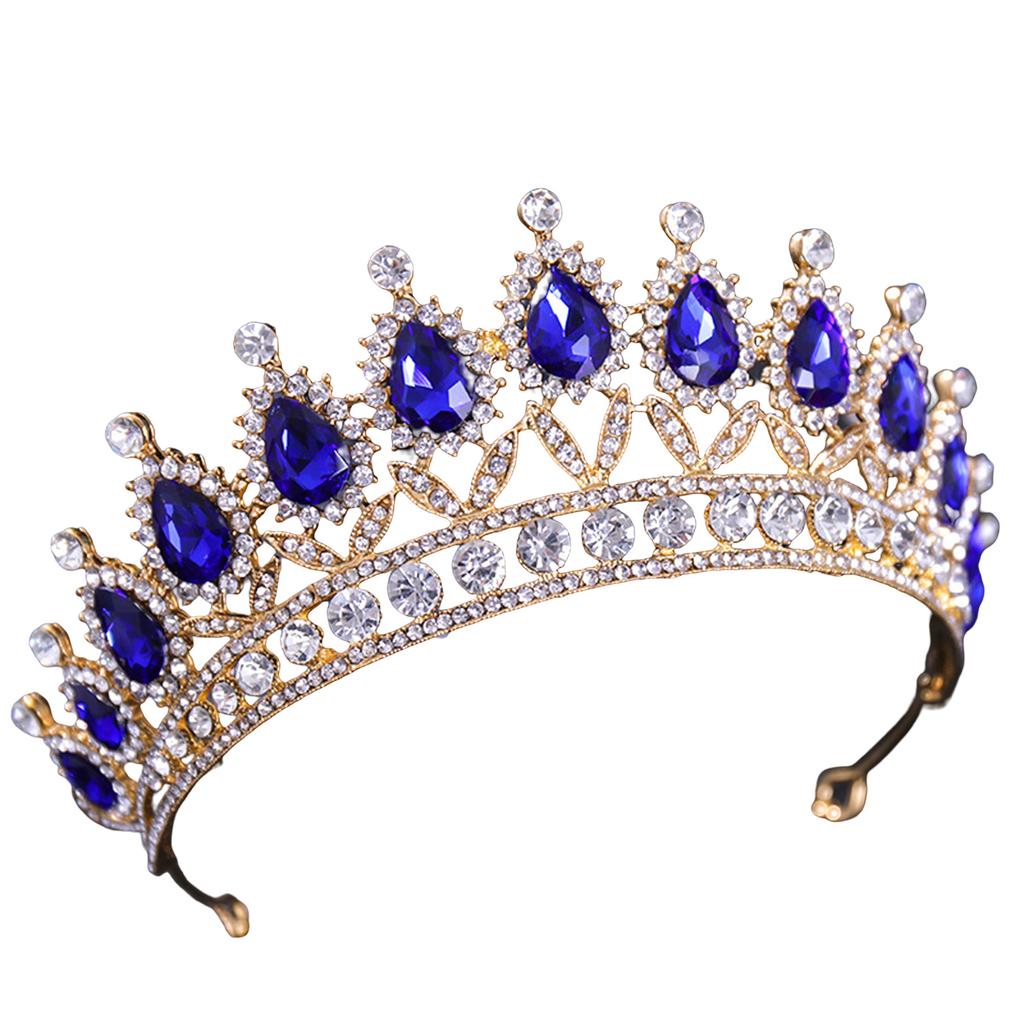 Full Crystal Rhinestones Crown Wedding Bride Tiara Glittering Headdress For Bride Bridesmaid Princess Costume Hair Accessories