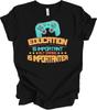 Back To School Gamer Shirt Education Is Important But Gaming Is Importanter Tee