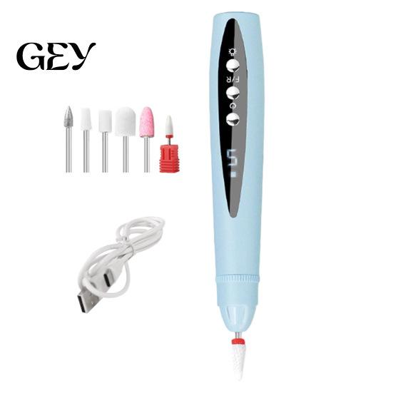 Electric Nail File 2-In-1 Drill with 5 Bits, 5-Speed Cordless Manicure Accessories UV LED Lamp, USB Rechargeable Tool for Women Portable Polisher