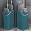 1SET Floor Mops with Bucket Thickened Wet and Dry Lazy Flat Mop Microfiber Cloth Squeeze Kitchen Bathroom Mops Floor Cleaning