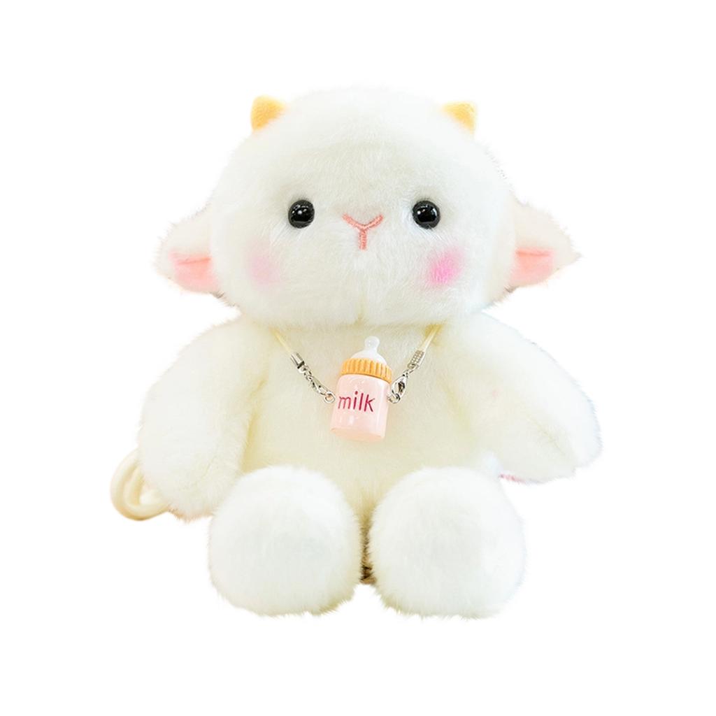 Plush Stuffed Animal Lamb Toy Soft Fluffy Sheep Doll with Decorative Skirt and Pendant Suitable for Home Decoration and Gift Giving