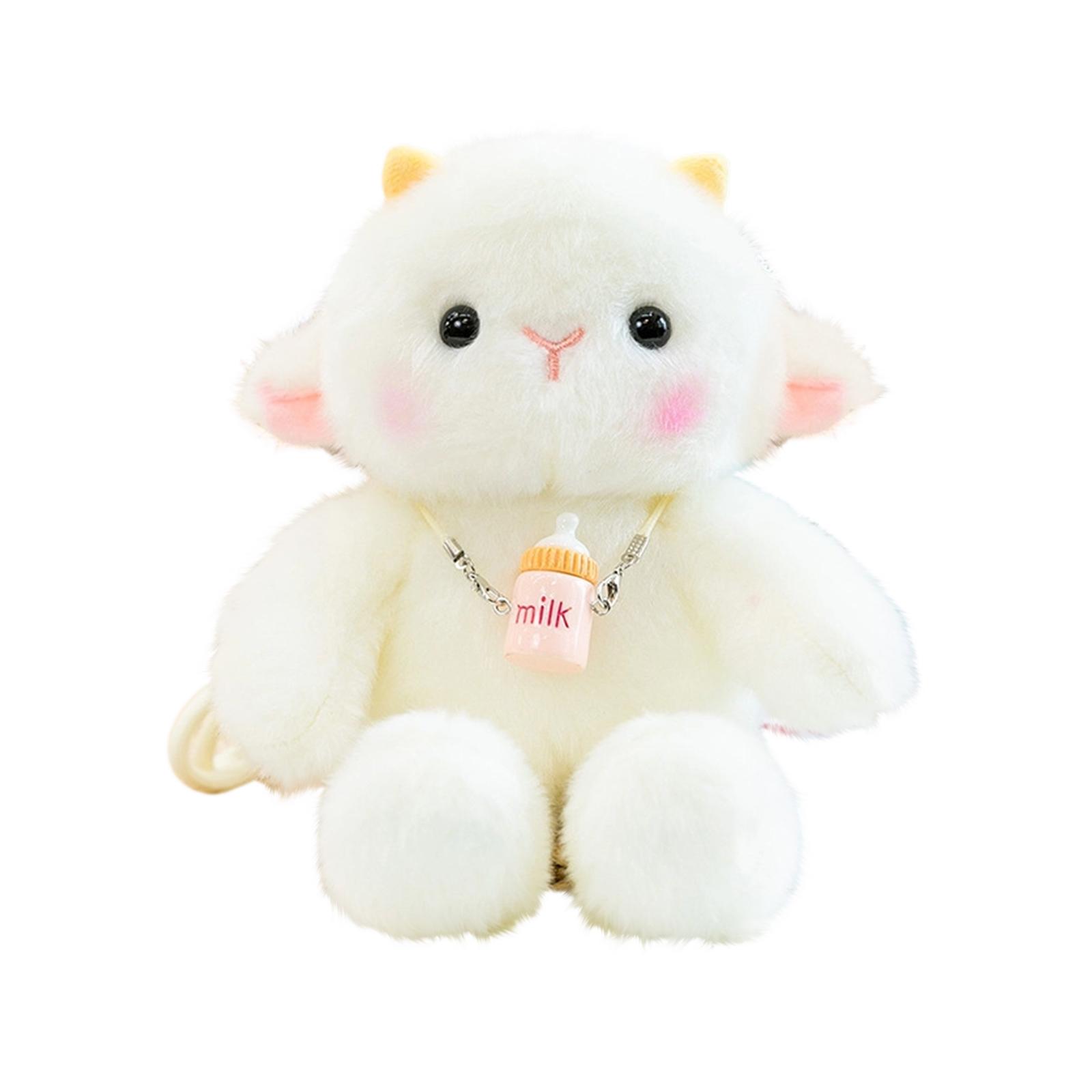 

Plush Stuffed Animal Lamb Toy Soft Fluffy Sheep Doll with Decorative Skirt and Pendant Suitable for Home Decoration and Gift Giving One Size