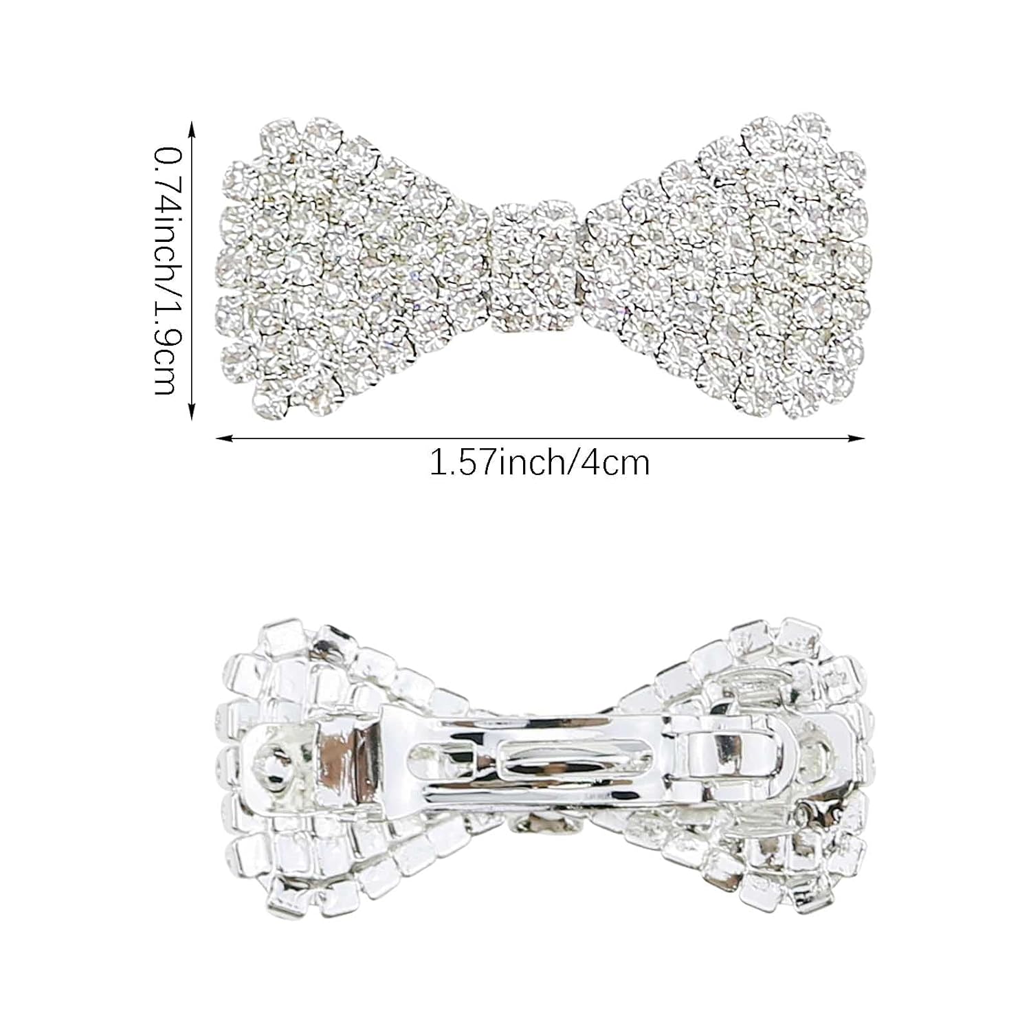 6 Pack Bow Rhinestone Crystal Hair Clips Metal Hairpin Fashion Hair Bow Barrettes Accessories for Girls and Women (Gold+Silver)