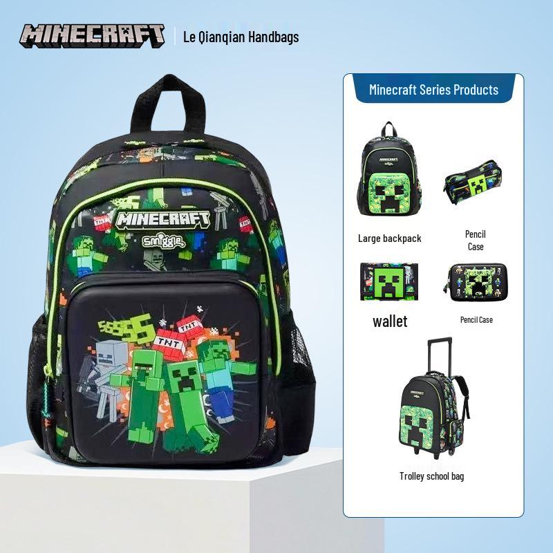 Smiggle Australia Ultra-light Large Capacity Double Shoulder Trolley Backpack for Primary School Students