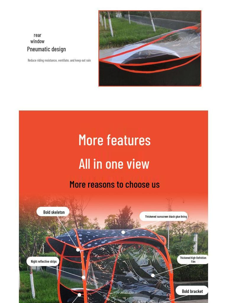 Universal Thickened Motorcycle and Carport Detachable Sunshade Canopy for All Seasons