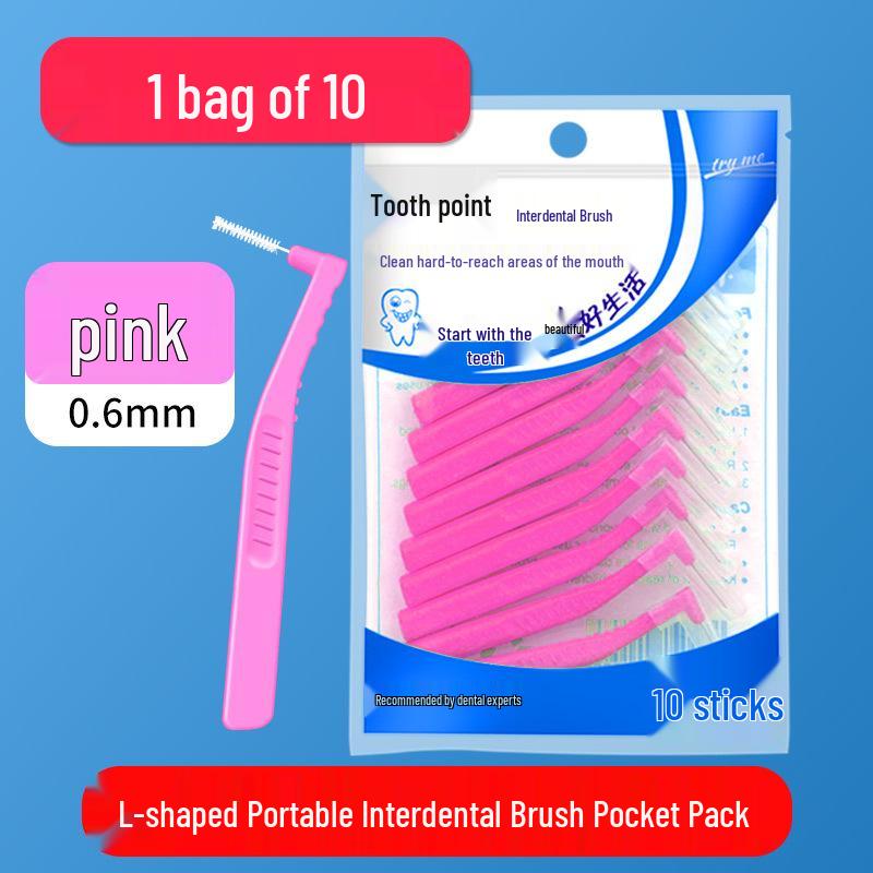 

Набор межзубных зубных щеток L-образной формы (10-Pack) с проволочной щетиной