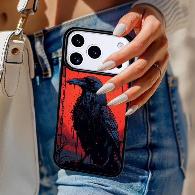 Raven Crow Skull pattern Phone Case For iPhone 17 Air 14 15 13 12 Max Cover For Apple 16e 11 Pro Max Plus Coque