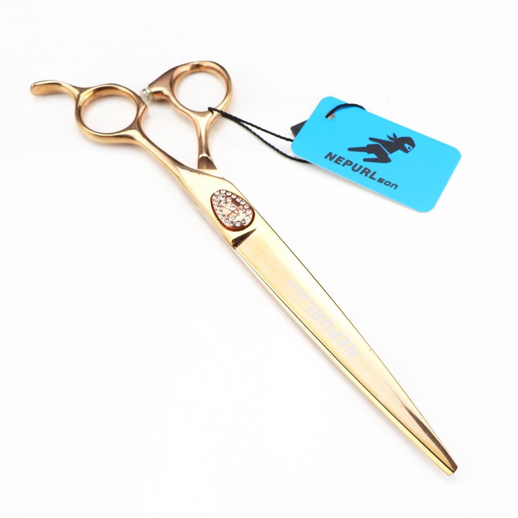 7.5-inch Gold Straight Pet Grooming Shears with Bag