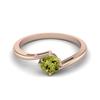 0.50 Ctw Round Peridot 925 Sterling Silver Rose Vermeil Solitaire Bypass Women Wedding Ring