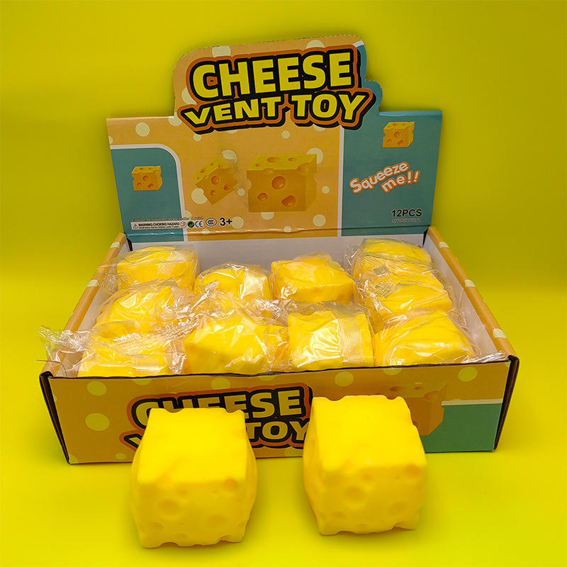 Mini Square Cheese Plastic Squishy-Super Soft Stress Relief Toy
