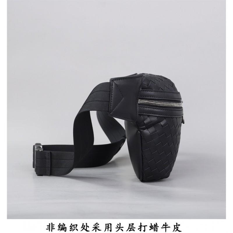 Classic Leather Bag Hand-knitted Cowhide Breast Fashionable Travel Shoulder Casual All-matching Waist