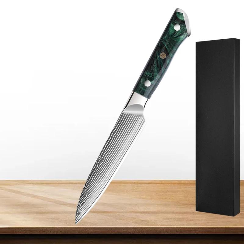 

5-дюймовый нож для филе, профессиональный японский нож для бритвы из высокоуглеродистой 67-слойной дамасской нержавеющей стали, универсальные поварские ножи
