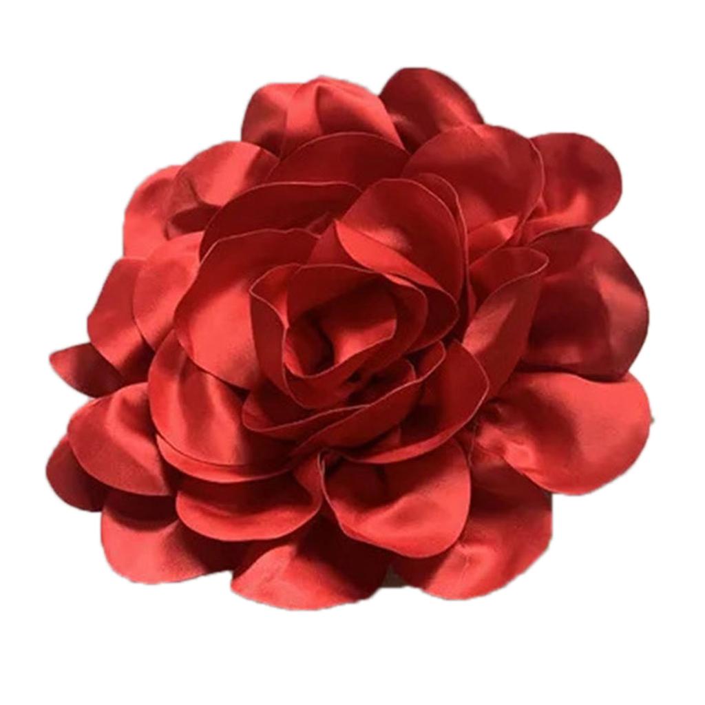 Elegant 24cm Handmade Lapel Pin Beautiful Satin Flower Lapel Pin Delicate Brooch Jewelry for Work and Business