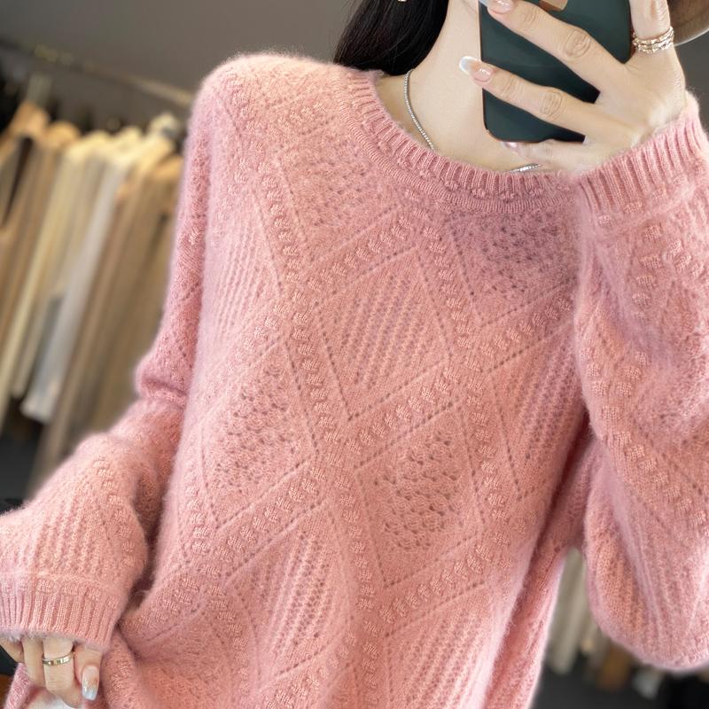 Women Sweater 100% Wool MODERN NEW SAGA O-neck Knit Pullover Thick Winter Jumpers Female Knit Tops