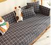 Nordic Black White Plaid Sofa Covers Cotton Soft Cushion Case Modern Four Seasons Non-slip Sofas Towel L-shaped Home Protective
