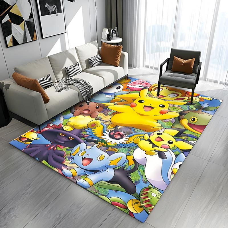 Various Styles Pikachu Printed Carpet Gifts for Boys and Girls Friends Bedroom Living Room Sofa Large Size Mat Non-slip Rugs