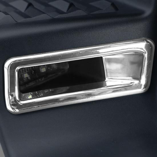 For Dodge Ram 1500 19-25 ABS Chrome Look Rear License Plate Lamp Cover Trim 2PCS