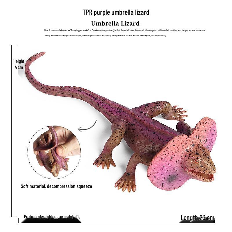 TPR Purple Umbrella Lizard Insect Toy - Educational Stress Relief for Kids