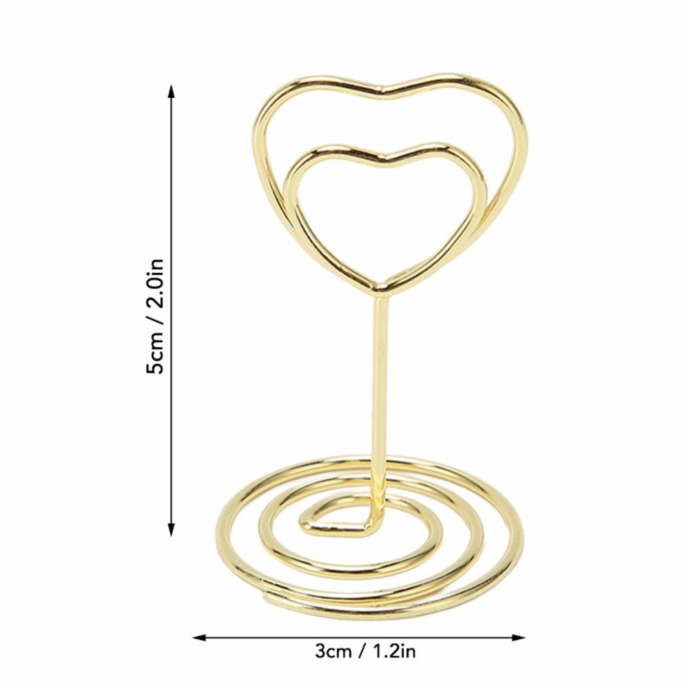 25PCS Sturdy Metal Table Number Stands Heart Shaped Name Card Clips  Valentine's Day Decor