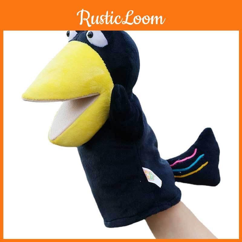Open Crow Mouth Hand Doll Jungle Animal Children Storytelling Soothing Gloves