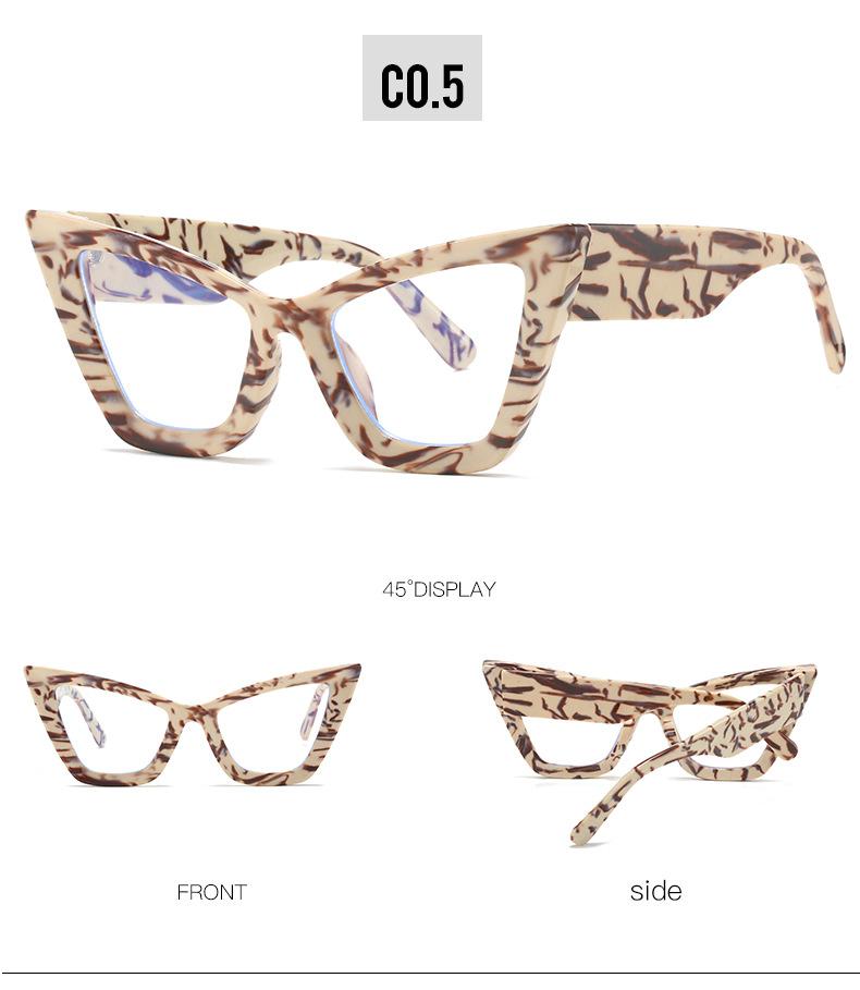 Fashion Oversized Cat Eye Clear Green Reading Glasses Women Vintage Designer Blue Light Blocking Female Eyeglasses