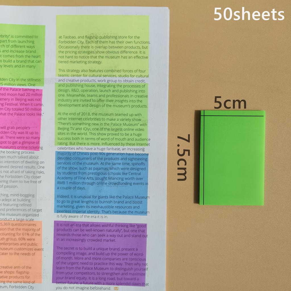 50 Sheets Stickers Transparent Sticky Notebook Pads Notepads Clear Bookmark Read Book Stationery School Supplie