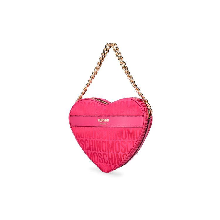Moschino Casual Fashion Heart Logo Zipper Tote Bag Women handbags Pink 74288268A5217