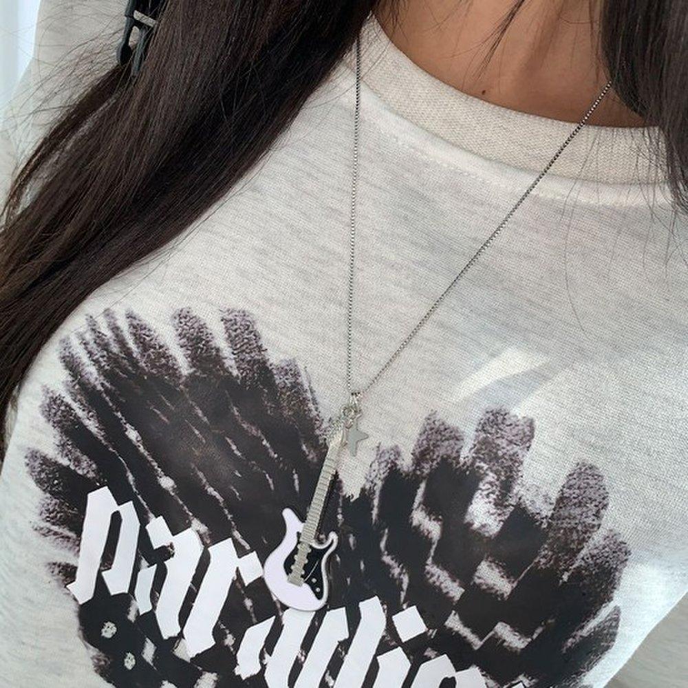 

Металеве гітарне намисто, кулон-зірка, рок, Y2K, інструмент, крапля, модне намисто, намисто з ініціалом, золоте намисто pink